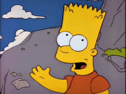 A gif image of Bart Simpson clapping with one hand